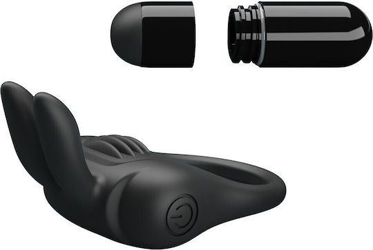 Pretty Love Davion Rabbit Vibrator Ring Vibrating Cock Ring Schwanz Silikon Schwarz