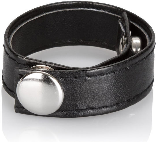 Calexotics Leather 3 Snap Ring Δαχτυλίδι Πέους Δερμάτινο Black