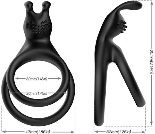 Armony Cock Ring Schwanz Silikon Schwarz