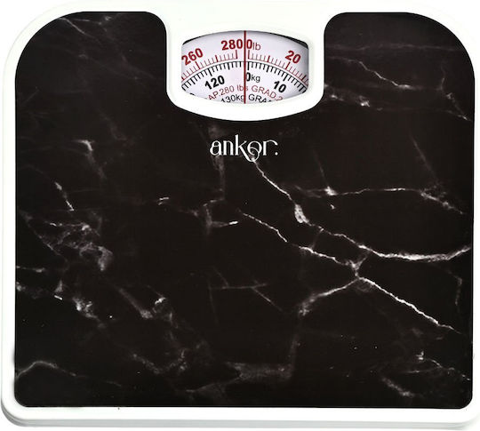 Ankor Mechanisch Badezimmerwaage in Farbe Schwarz Marmor 818495