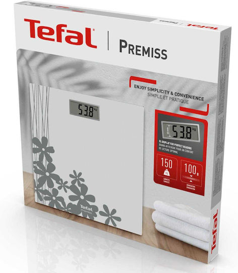 Tefal Premiss Ψηφιακή Ζυγαριά 150kg Λευκή Flowers