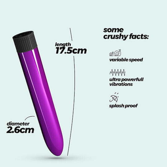 Crushious Classic Vibe Κλασικός Δονητής 17.5cm Purple