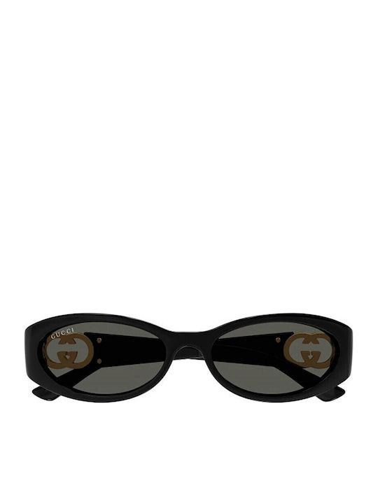 Gucci Damenteil Sonnenbrillen mit Schwarzem Horn umrandetem Rahmen und Grauen Gläser GG1660S 001