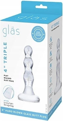 Glas Triple Play Dop Anal Transparentă 7cm