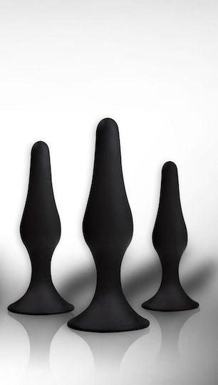 Power Escorts Anal Plug Black 3pcs