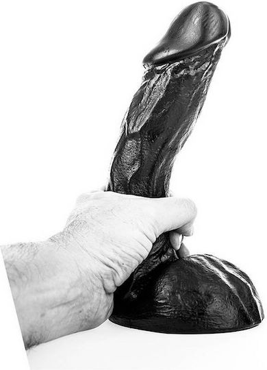All Black Dave Ρεαλιστικό Dildo με Όρχεις και Βεντούζα Μαύρο 23cm