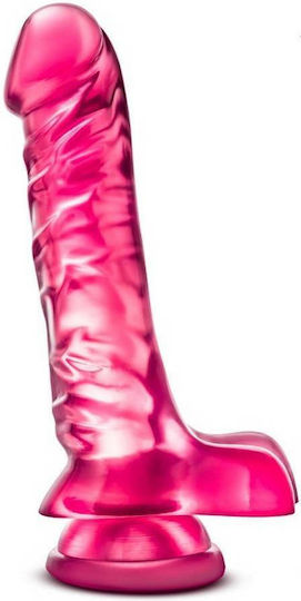 B Yours Basic Dildo realist cu Testicule și Ventuză Roz 23cm