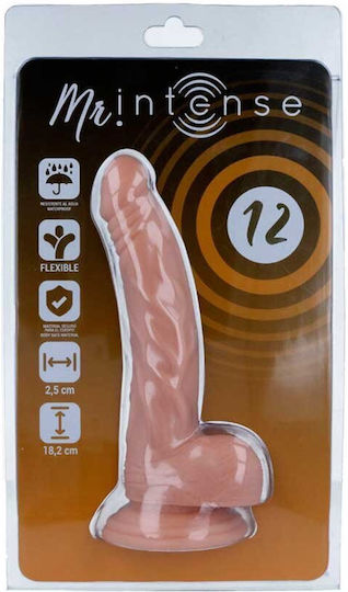 Intense Mr Intense Realistic Cock 12 Реалистично дилдо с Топки и Вендуза Телесен 18.2см