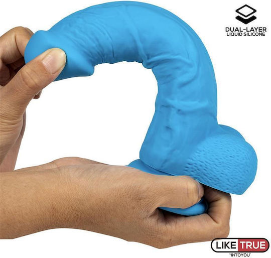 IntoYou Ρεαλιστικό Dildo με Όρχεις και Βεντούζα Μπλε 20cm