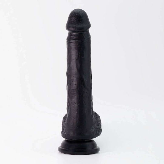 Crushious Glass Dildo with Balls and Suction Cup Black 21cm