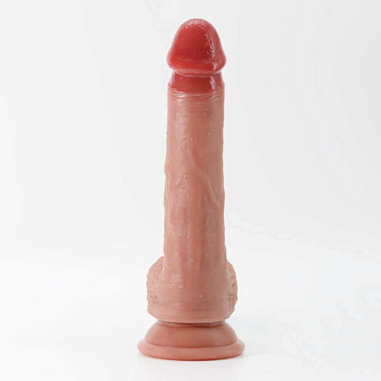 Crushious Glass Dildo with Balls and Suction Cup Flesh 21cm