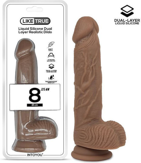 IntoYou Ρεαλιστικό Dildo με Βεντούζα Καφέ