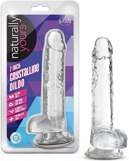 Blush Ρεαλιστικό Dildo με Όρχεις και Βεντούζα Διάφανο 15cm