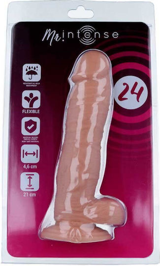 Intense Mr Intense Realistic Cock 24 Glass Dildo with Balls and Suction Cup Flesh 21cm