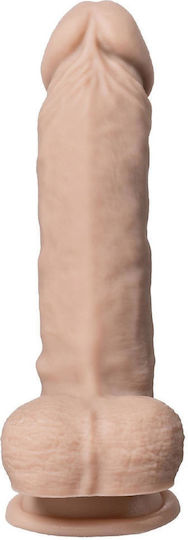 SilexD Glass Dildo with Balls and Suction Cup Flesh 18cm
