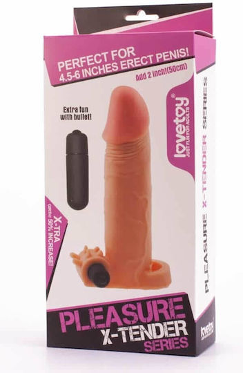 Lovetoy Pleasure X Tender Вибриращо Удължение На Пениса Телесен 17.5см