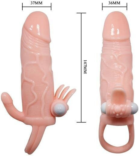 Baile Brave Man Vibe Προέκταση Πέους με Δόνηση Flesh 15cm