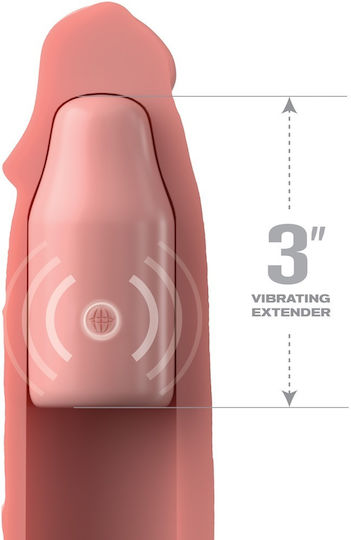 Pipedream Fantasy X-Tensions Elite Penis Extension With Vibration Sleeve & Plug Remote Skin Brown 22.86cm