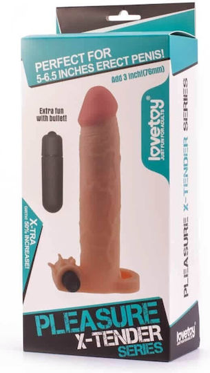 Lovetoy Pleasure Xtender Penis Extension With Brown Vibration 19.5cm