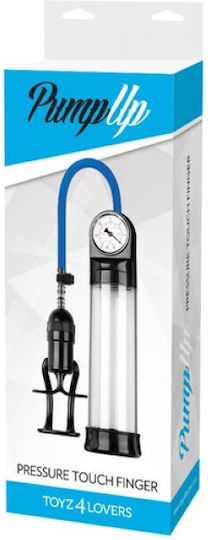 Toyz4lovers Pump Up Pressure Touch with Gauge Τρόμπα Πέους Διάφανη
