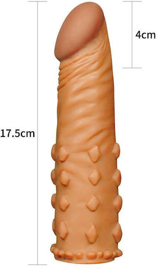 Lovetoy Pleasure X Tender Penis Sleeve Προέκταση Πέους Καφέ 18cm