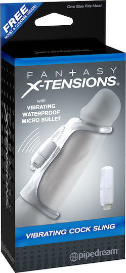 Pipedream Fantasy X-tensions Duo Clit Climax - Her Toys Penis Extension with Vibration White 14cm
