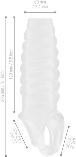 Shots Sono No.21 Dong Extension Sleeve Προέκταση Πέους Διάφανη 20.6cm