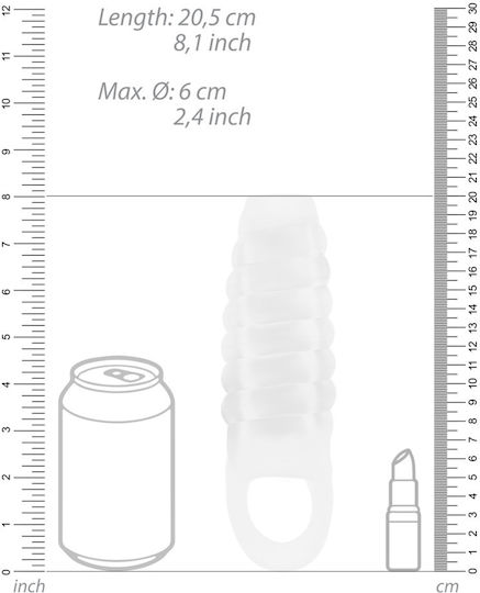 Shots Sono No.21 Dong Extension Sleeve Προέκταση Πέους Διάφανη 20.6cm