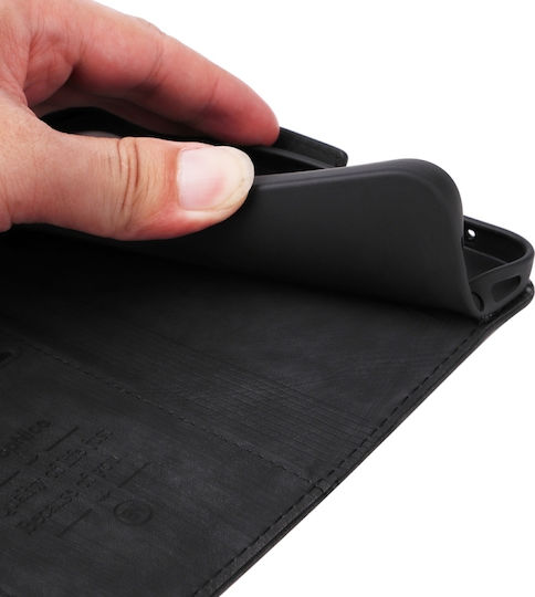 Doppelseitig Umschlag Rückseite Leder / Silikon Schwarz (Oppo A78 5G)