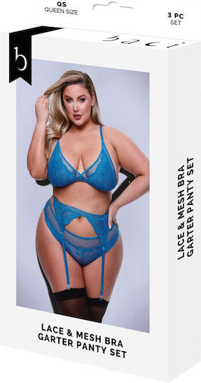 Baci Lingerie Секси Комплект Бельо Син U05129