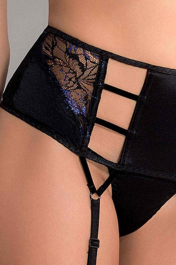 Casmir Lingerie Meredith Drei Teile Set Sexy Dessous-Sets mit Straps Schwarz