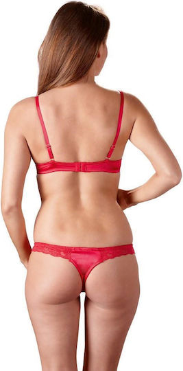 Cottelli Collection Half-cup Bra Sexy Σετ Εσωρούχων με Δαντέλα Κόκκινο