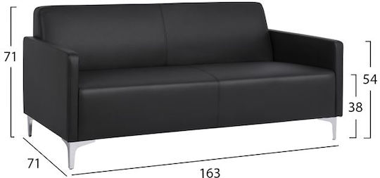 Nellie Doppelsitzer Sofa Künstliches Leder Schwarz 163x71x71cm
