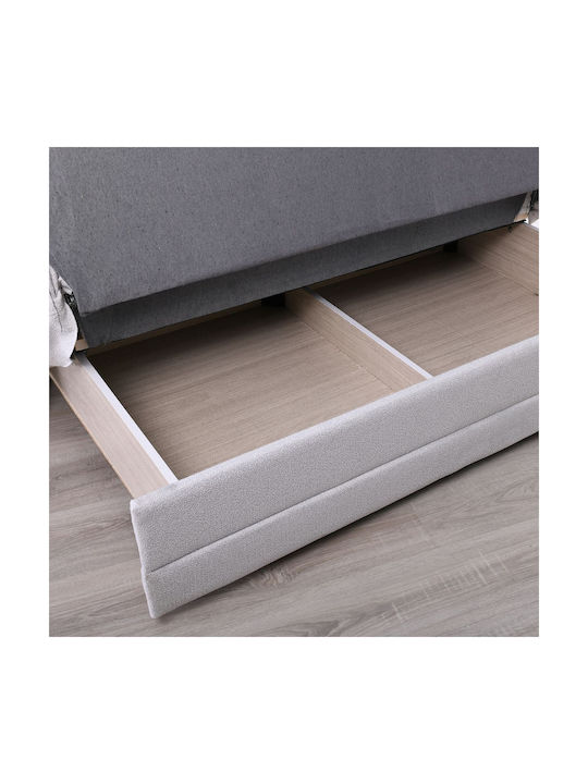 Camal Canapea Cu Două Locuri Pat Cu Spațiu De Depozitare Gri Deschis 169x105x90cm E9935,1