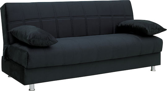 Laura ΙΙ Dreisitzer Sofa Sofa mit Stauraum Schwarz 190x84x86cm