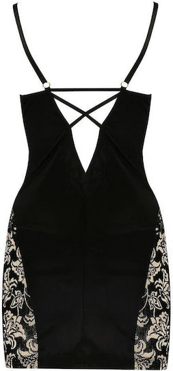 Casmir Lingerie Victoria Chemise & Thong Sexy Σετ με Ρόμπα Black