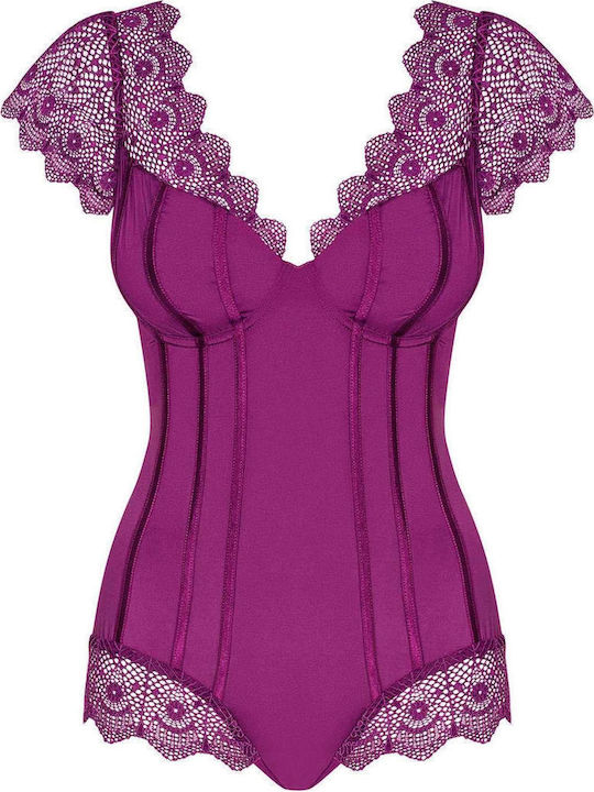 Obsessive Moketta Sexy Κορμάκι με Δαντέλα Purple