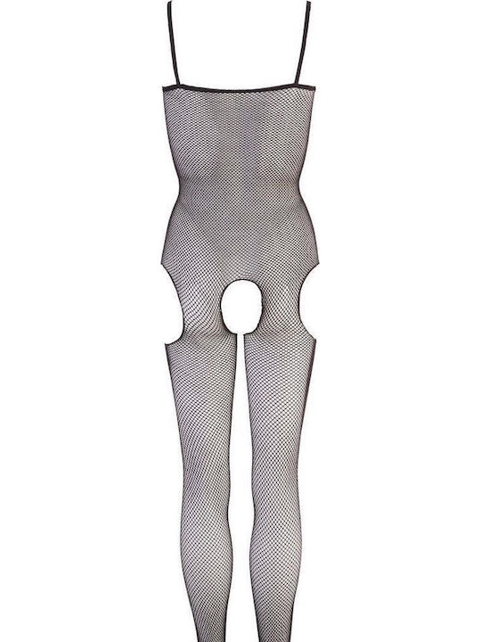 Mandy Mystery Catsuit Mesh Ouvert Ολόσωμο Καλσόν Διχτυωτό με Ανοιχτό Καβάλο Black