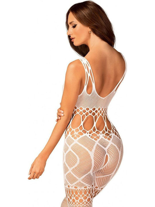 Obsessive G330 Obsessive Mesh Bodystocking with Open Crotch White