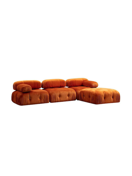 Γωνιακός Καναπές με Αναστρέψιμη Γωνία Orange 288x75x75εκ.