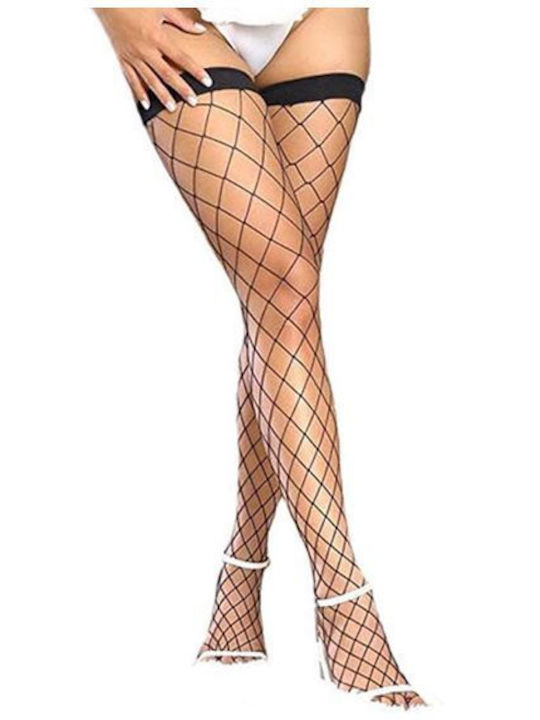 Leg Avenue Fence Net Thigh Highs Sexy Black Socks