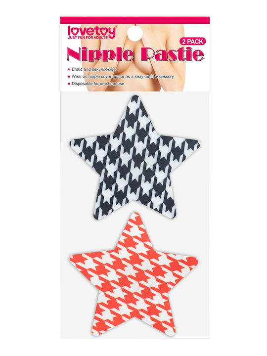 Lovetoy Nippelabdeckungen Nippelabdeckungen Rote Star Rot & Schwarz