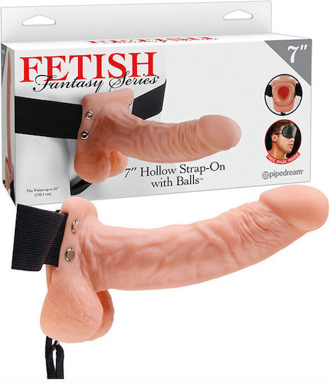 Pipedream Fetish Fantasy Series Hollow Strap-on With Balls Harness με Dildo 19cm στο χρώμα του δέρματος