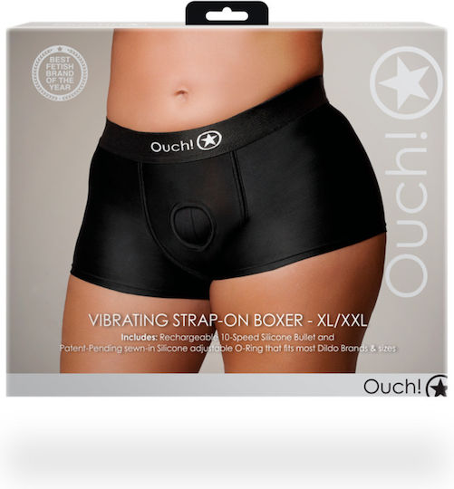 Shots Vibrating Strap-on Underwear in Black Color