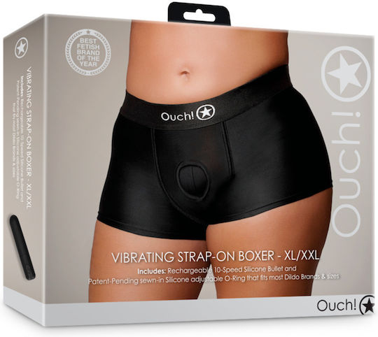 Shots Vibrating Strap-on Underwear in Black Color