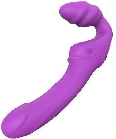 Dream Toys Vibes Of Love Double Dipper Strapless Strap On με Dildo με Δόνηση σε Μωβ Χρώμα