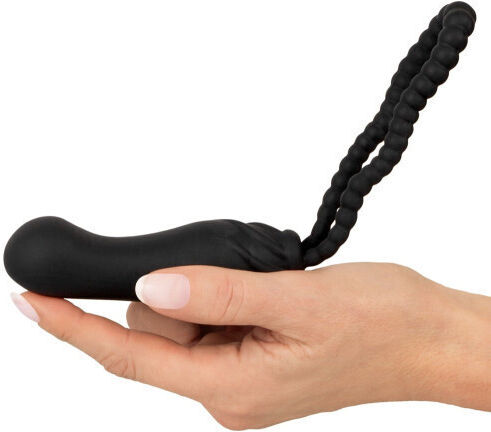 You2Toys Black Velvets Strapless Strap On with Dildo 22cm in Black Color