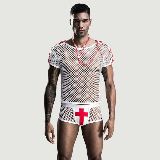 STD Sexy Nurse Assistant Costume White / Red