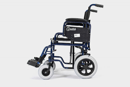 Mobiak Gemini Rollstuhl 12 Zoll Einfacher Typ mit Einfacher Rücken Aapli Plasti 46cm Blau