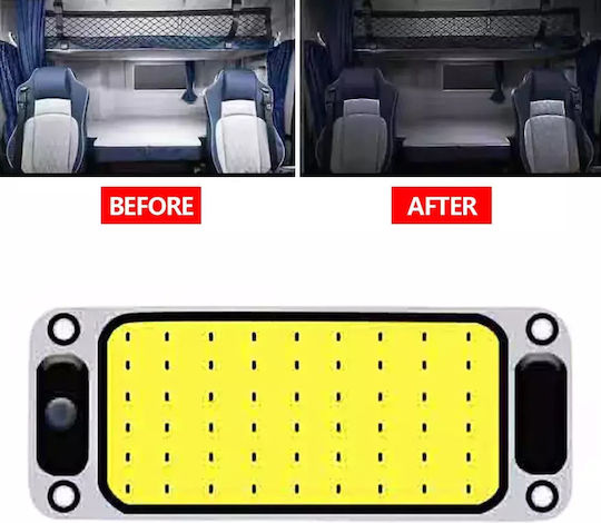 Led Vehicle Ceiling Light Strong Light 54 Led Cob 5400lm 12/24v Switch 2pcs Tc-166